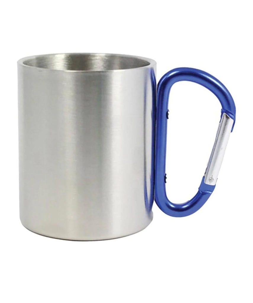 Cana metal inox sublimabila cu maner albastru